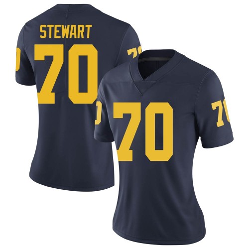 Jack Stewart Michigan Wolverines Women's NCAA #70 Navy Limited Brand Jordan College Stitched Football Jersey GJJ2454RU